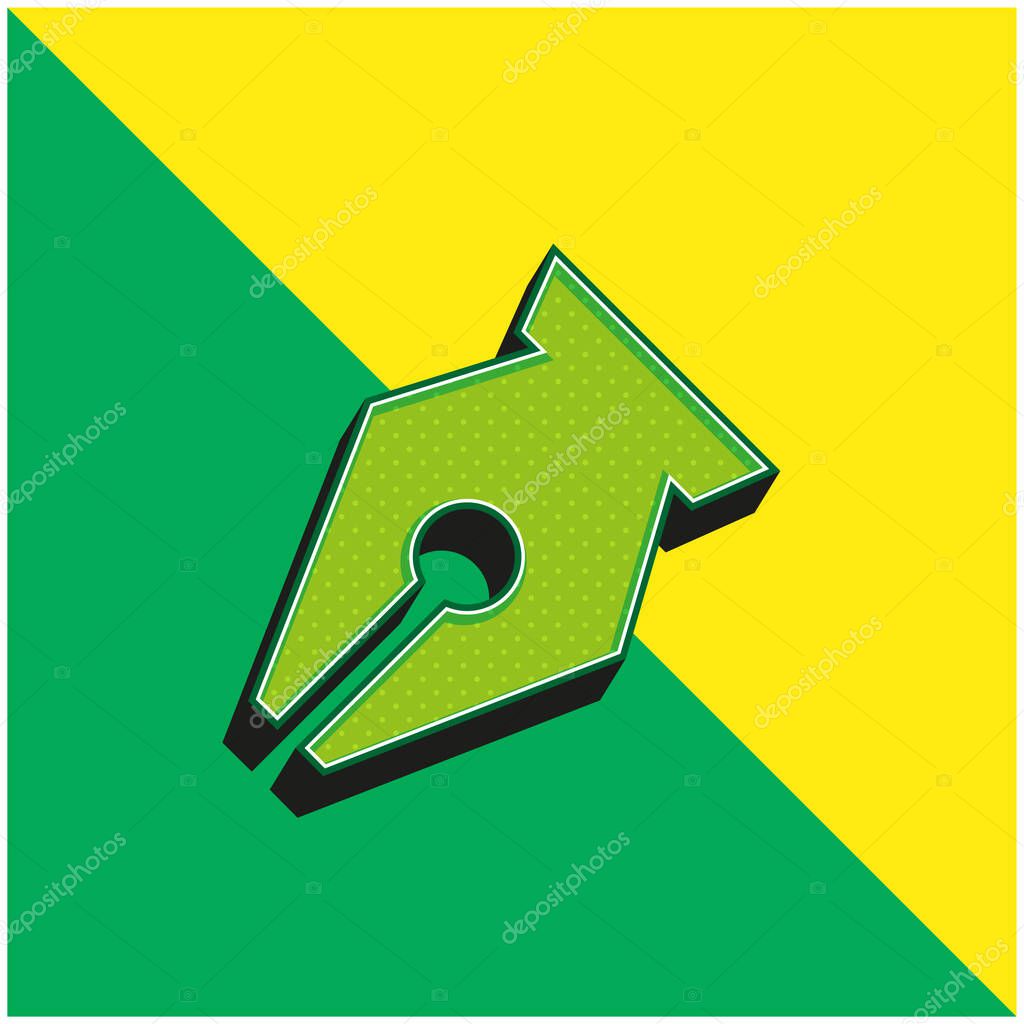 Black Pen Point In Diagonal For Writing Interface Symbol Green and yellow modern 3d vector icon logo