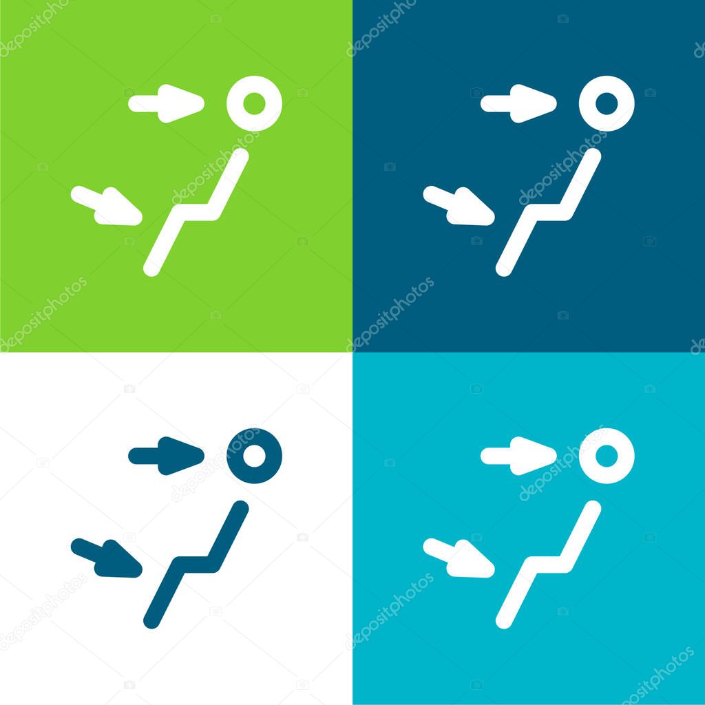 Air Outlet Flat four color minimal icon set