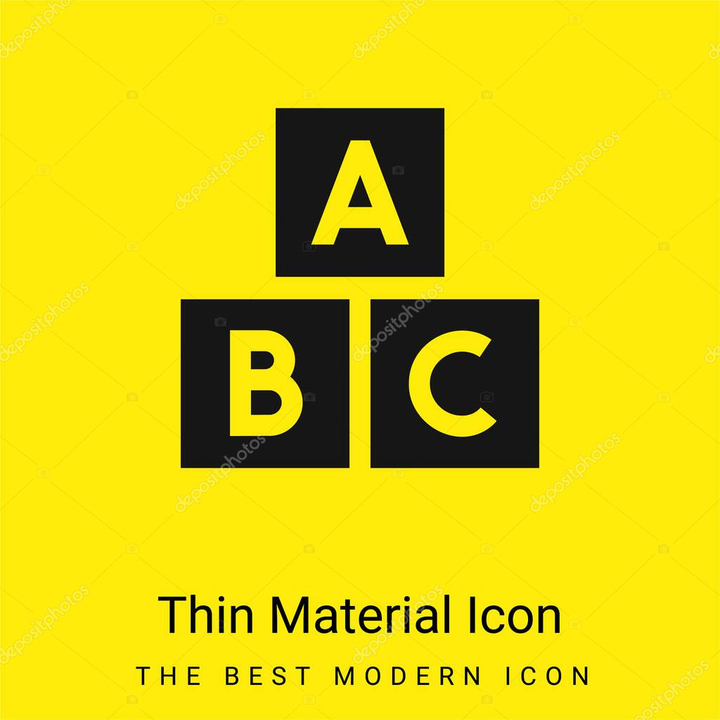 Abc Block minimal bright yellow material icon