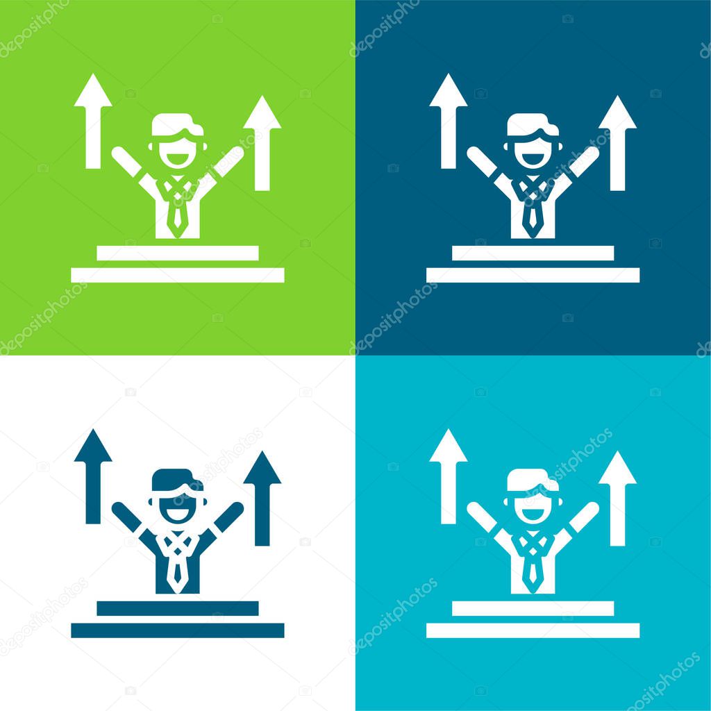 Advance Flat four color minimal icon set