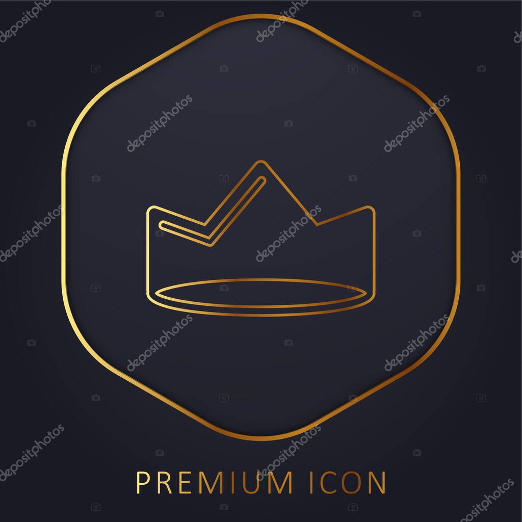 Crown golden line premium logo or icon