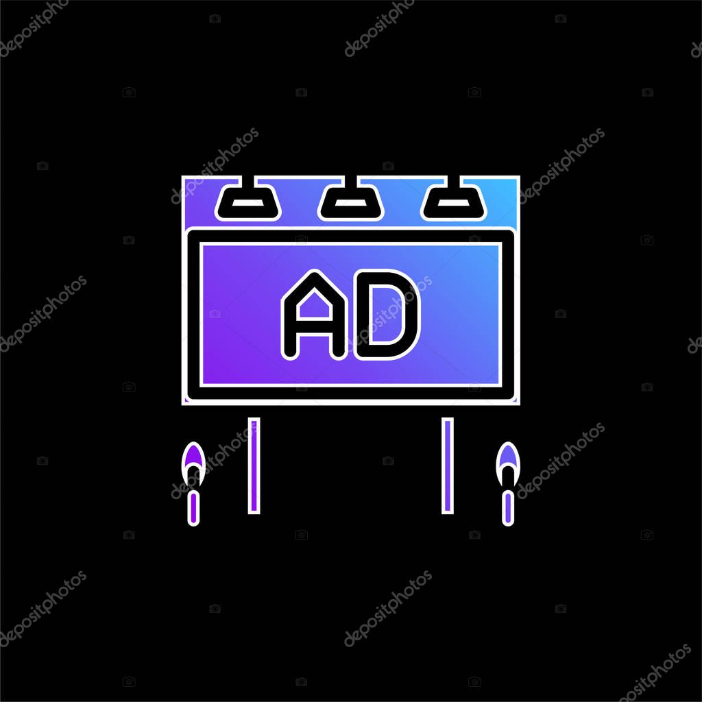 Billboard blue gradient vector icon
