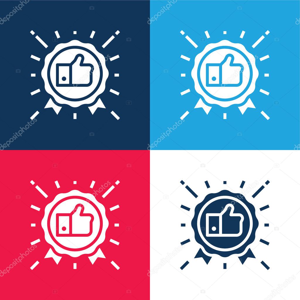 Best Seller blue and red four color minimal icon set