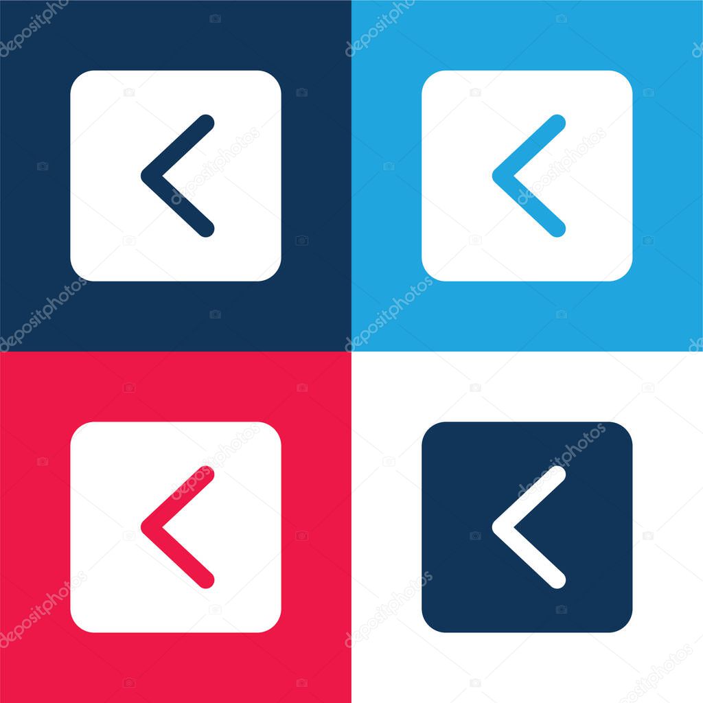 Bracket blue and red four color minimal icon set