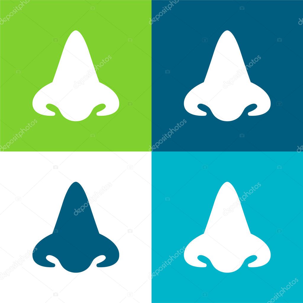 Big Nose Flat four color minimal icon set