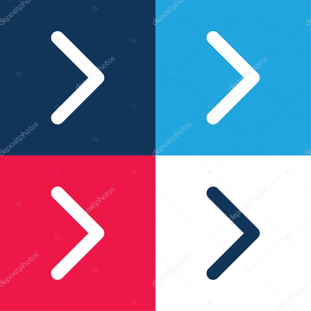 Arrow Point To Right blue and red four color minimal icon set