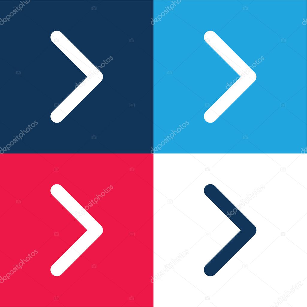 Arrow Point To Right blue and red four color minimal icon set