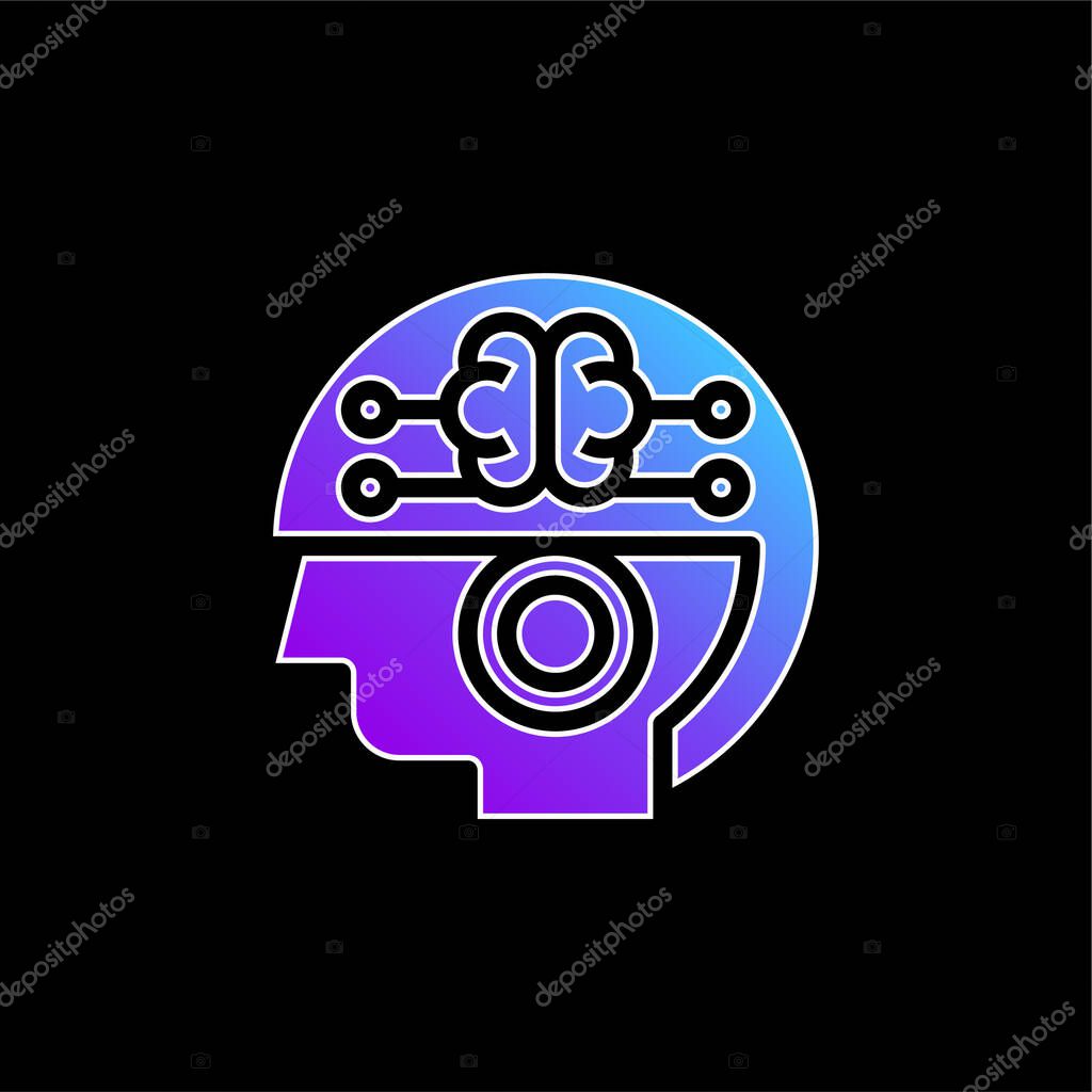 Brain blue gradient vector icon