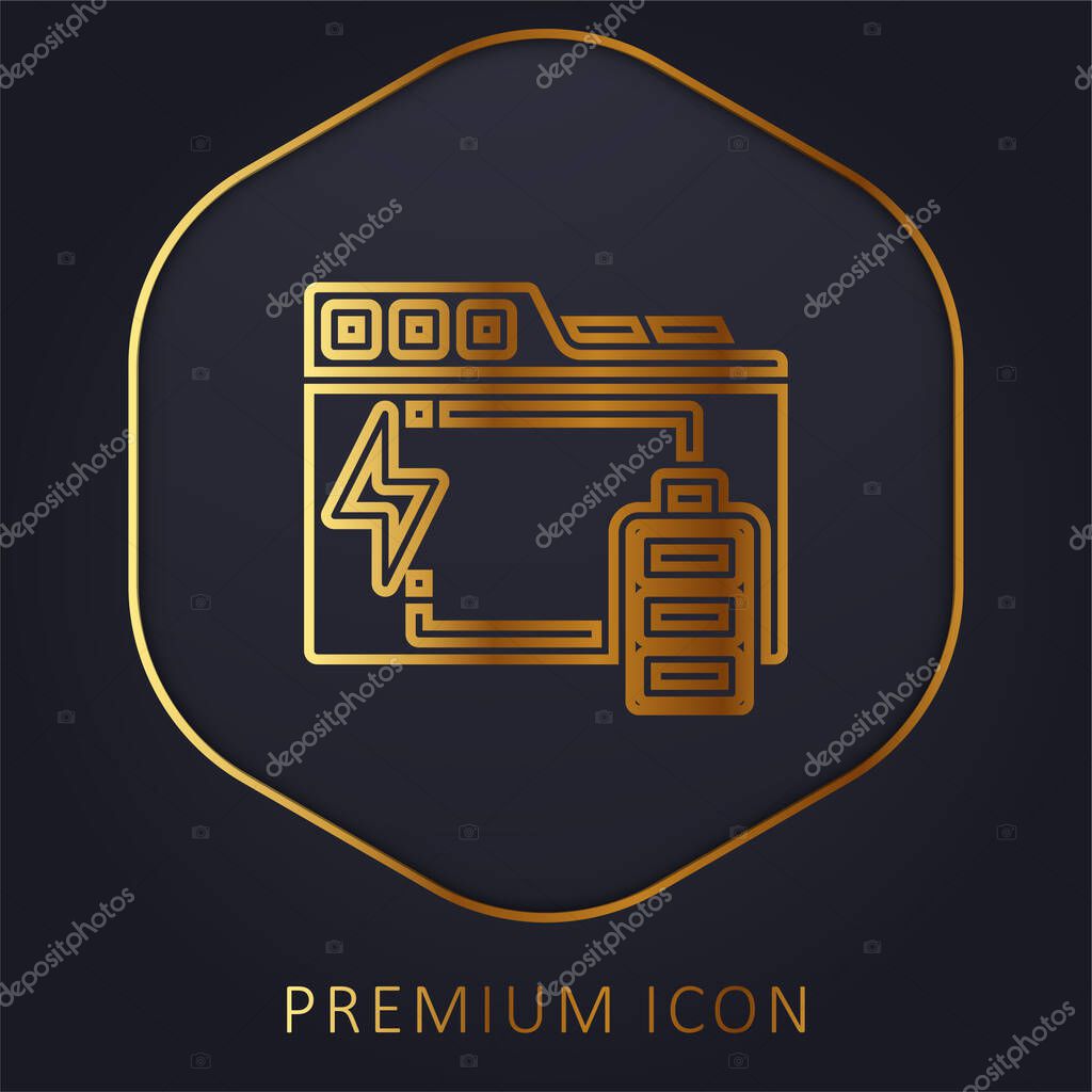 Backup golden line premium logo or icon