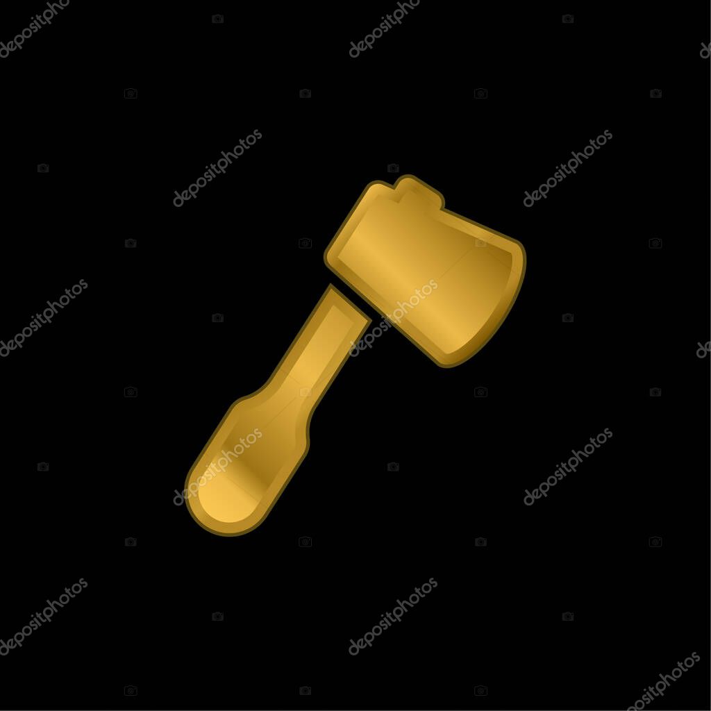 Ax gold plated metalic icon or logo vector