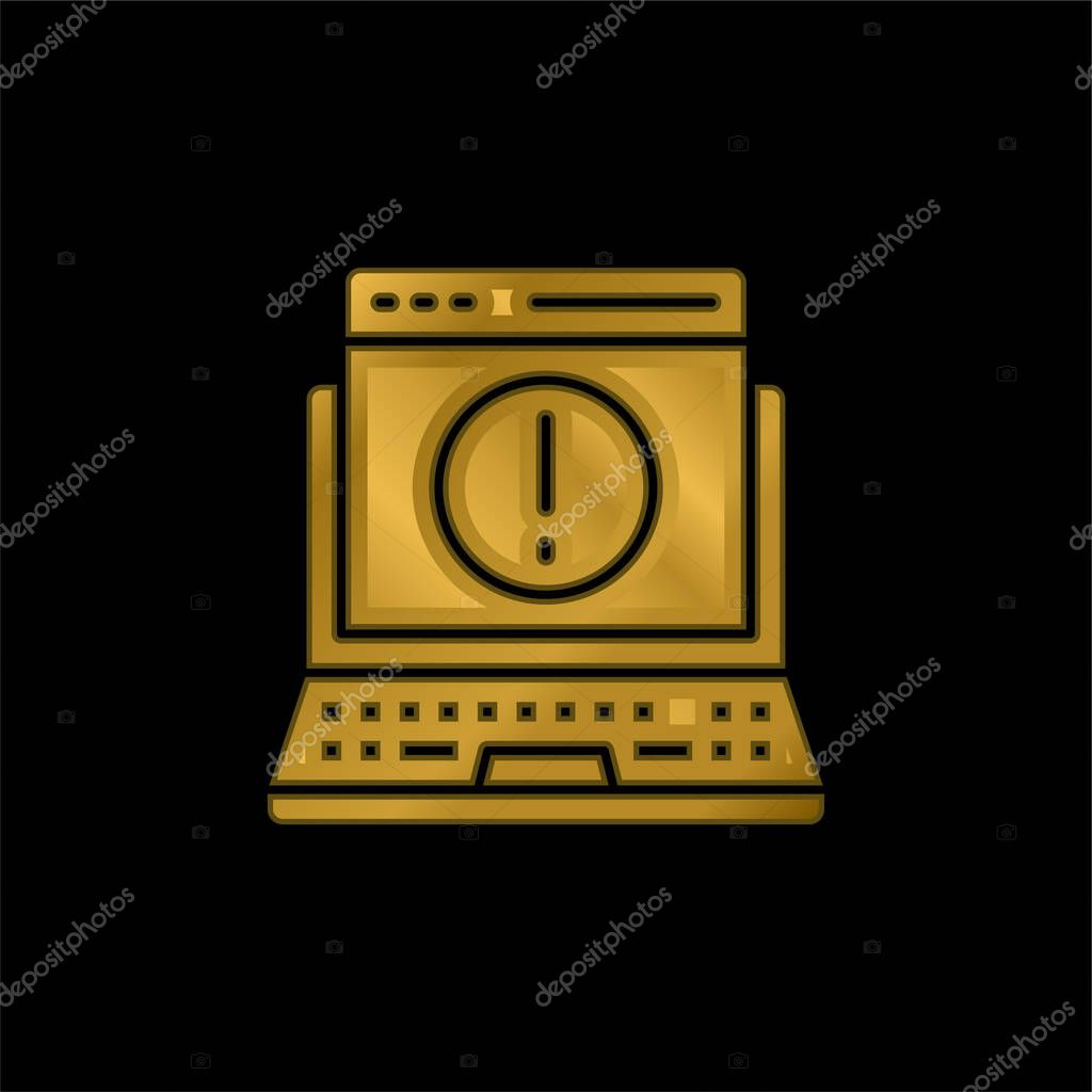 Access Denied gold plated metalic icon or logo vector