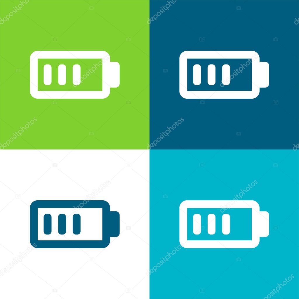 Battery Charge Almost Full Flat four color minimal icon set