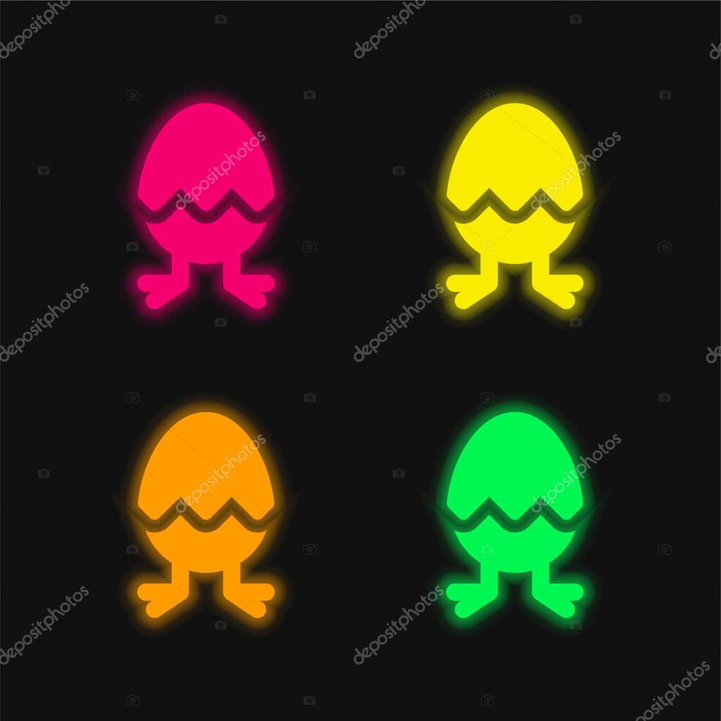 Birth four color glowing neon vector icon