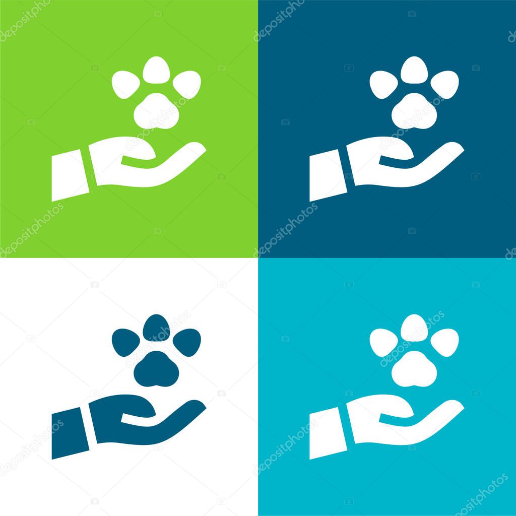 Animal Flat four color minimal icon set