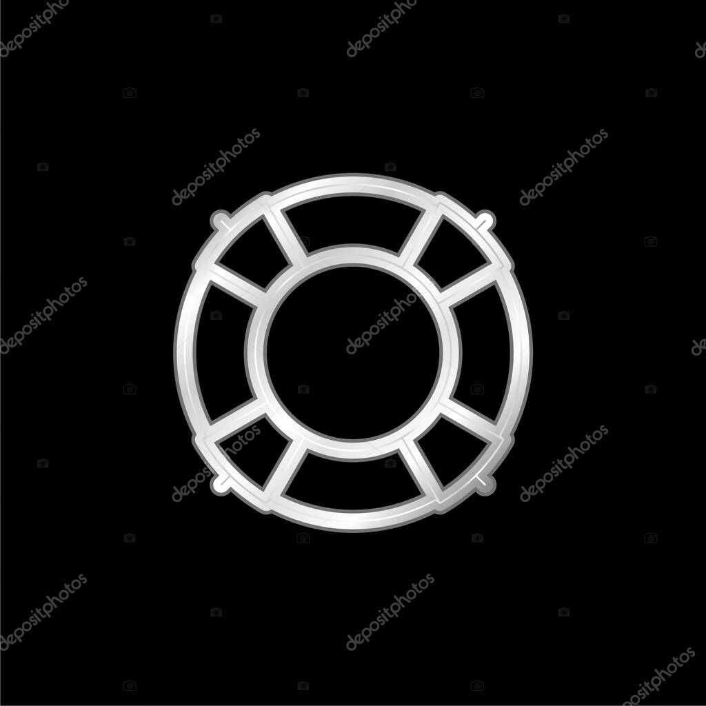 Big Lifesaver silver plated metallic icon