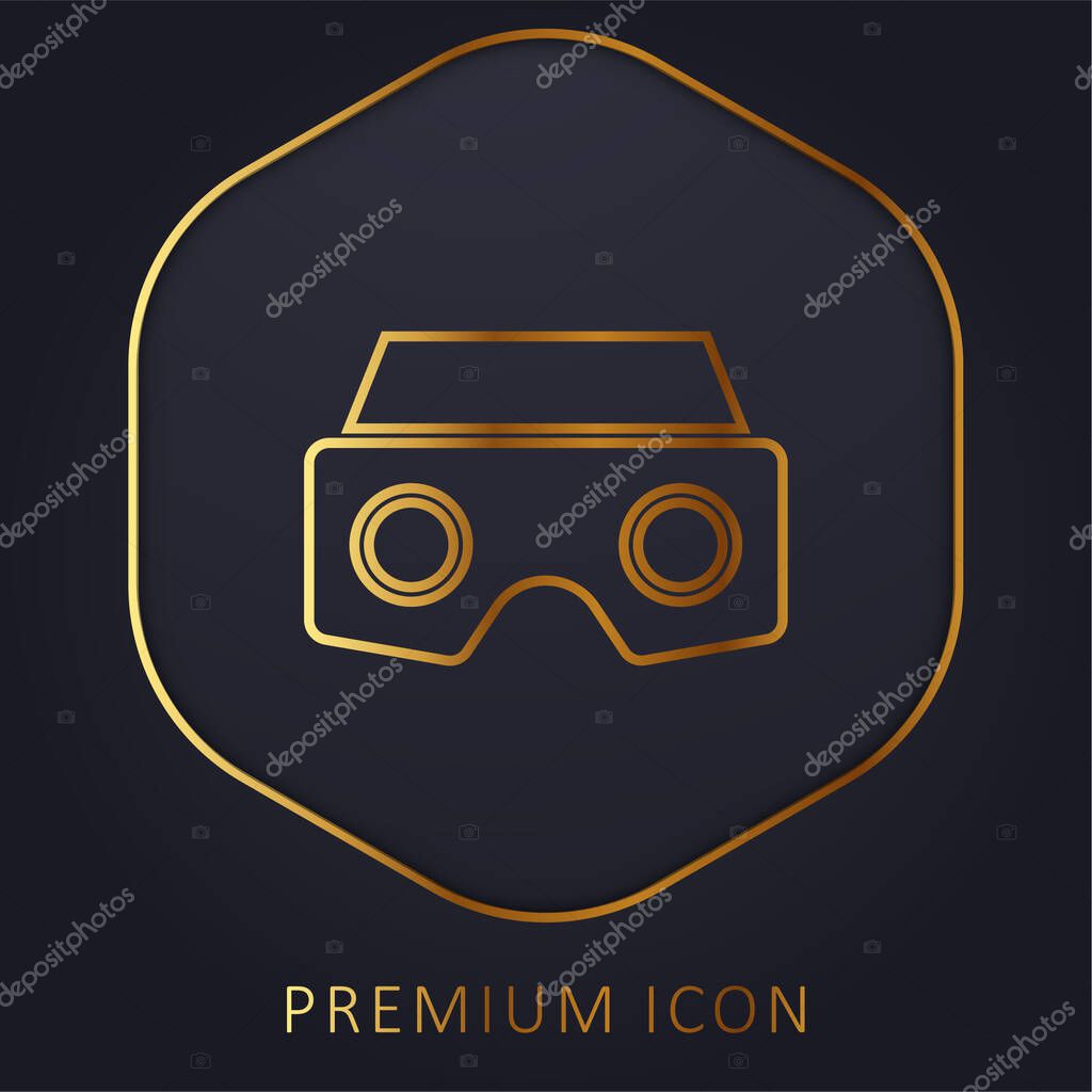 Ar Glasses golden line premium logo or icon