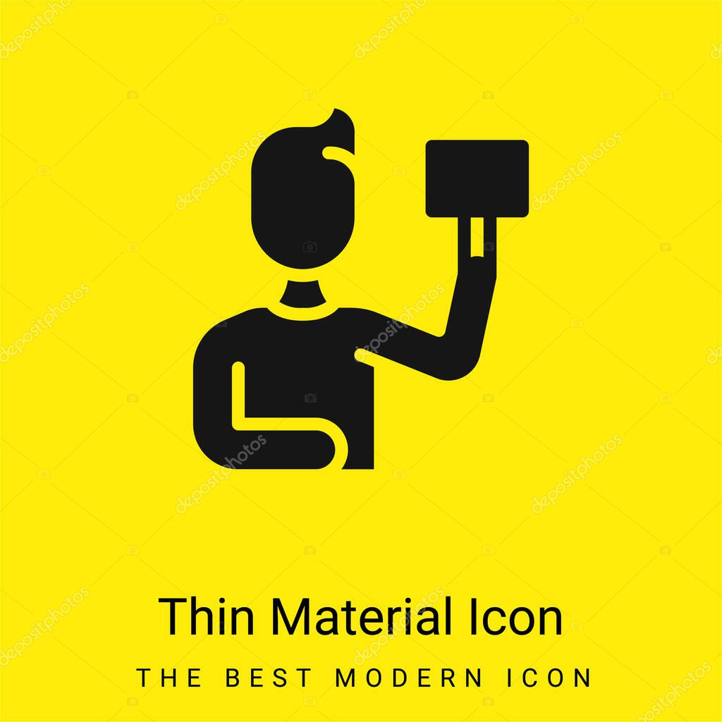 Bidding minimal bright yellow material icon