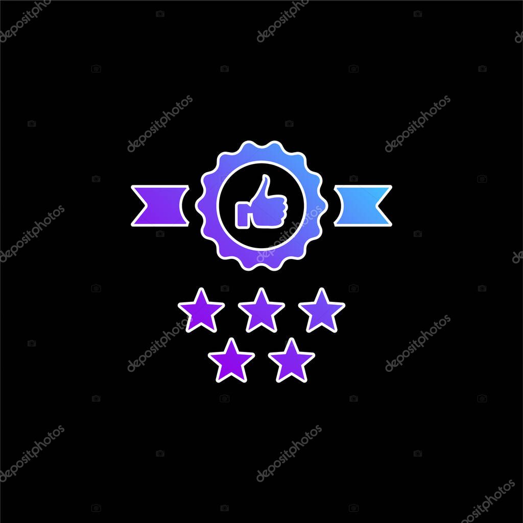 Badge blue gradient vector icon