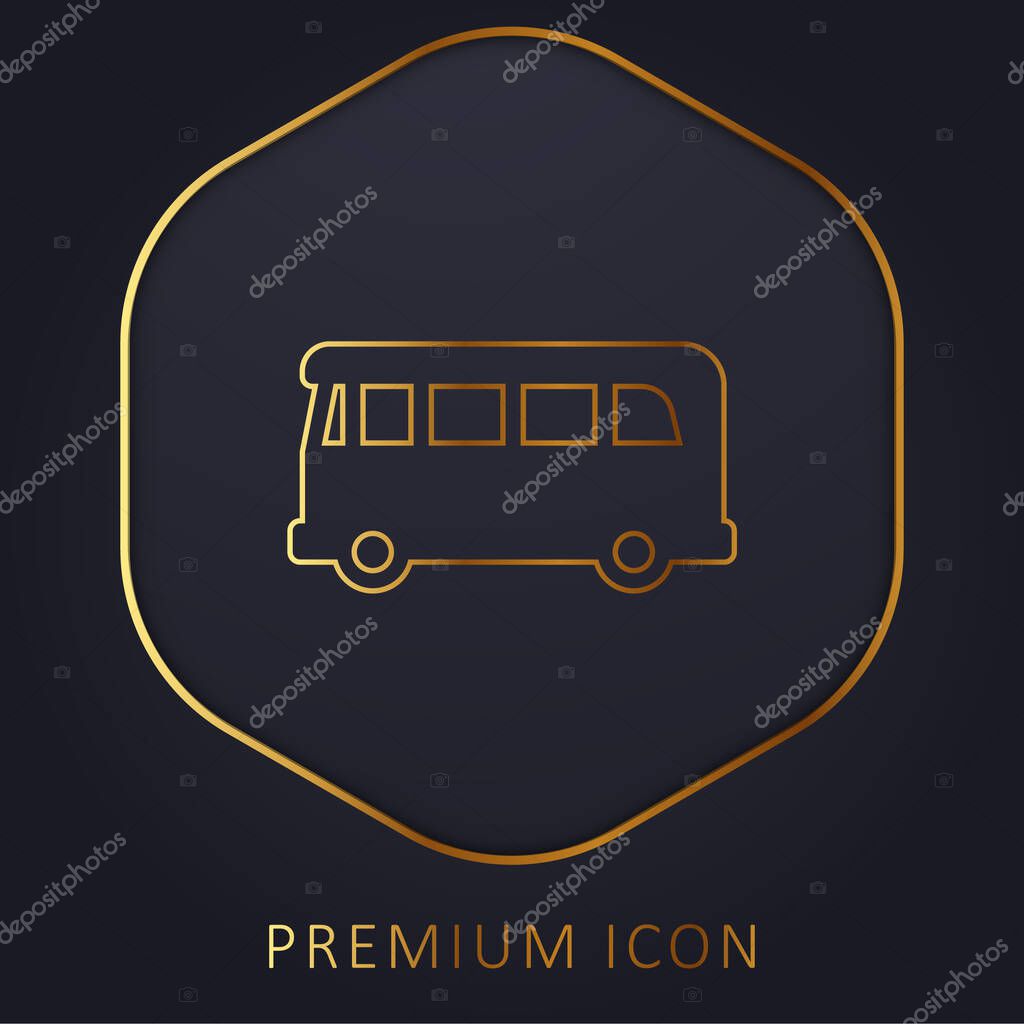 Airport Bus golden line premium logo or icon
