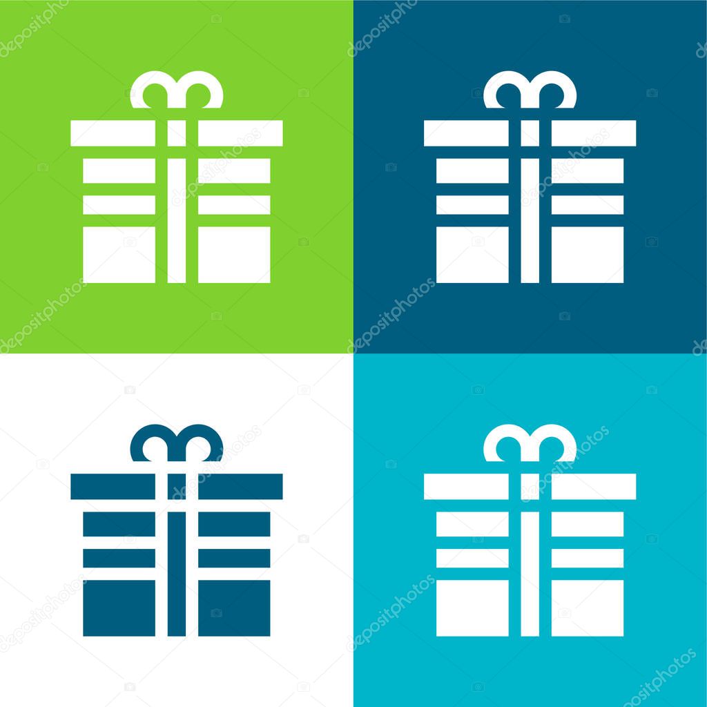 Birthday Flat four color minimal icon set