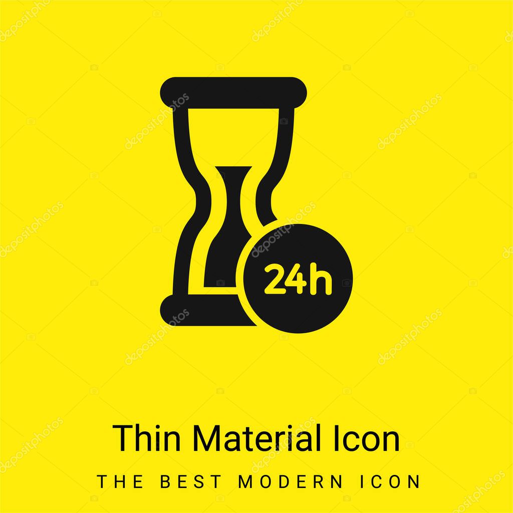 24 Hours Support minimal bright yellow material icon