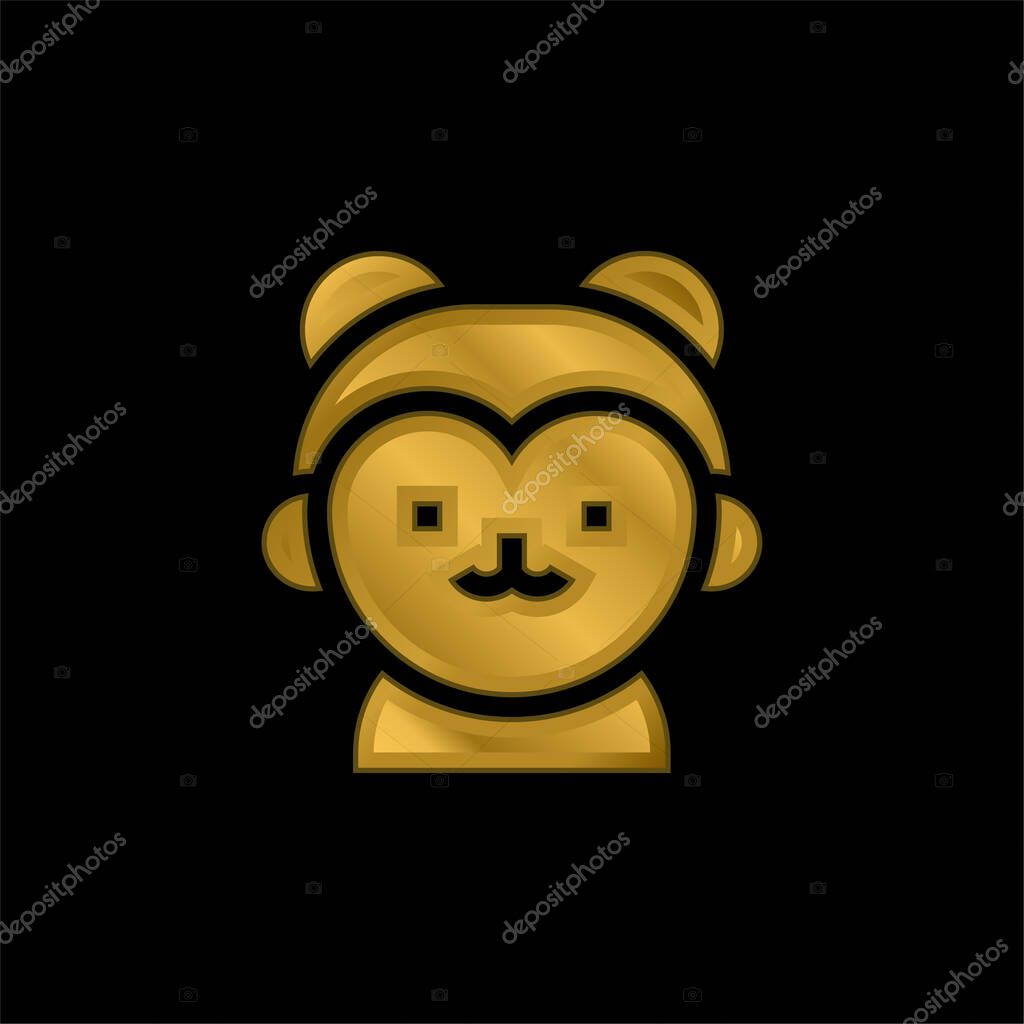 Boy gold plated metalic icon or logo vector