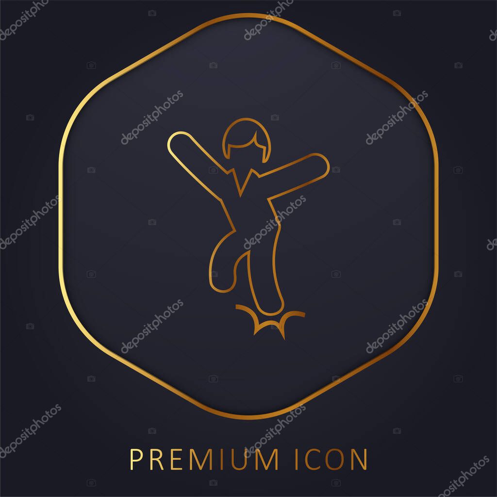 Ankle Sprain golden line premium logo or icon