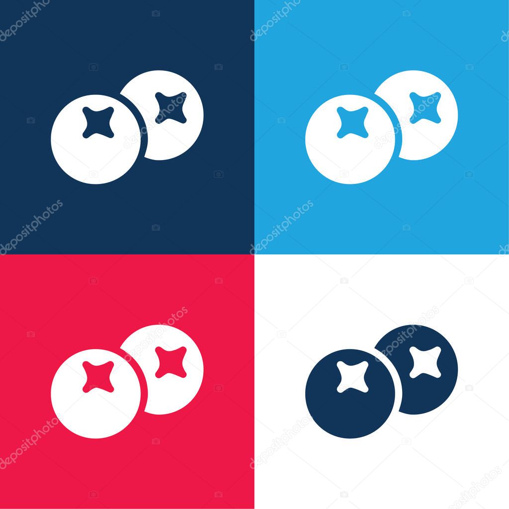 Berries blue and red four color minimal icon set