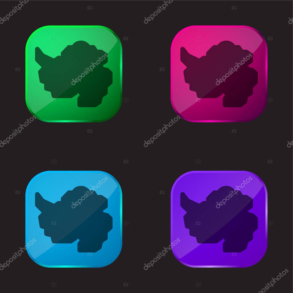 Antarctic four color glass button icon