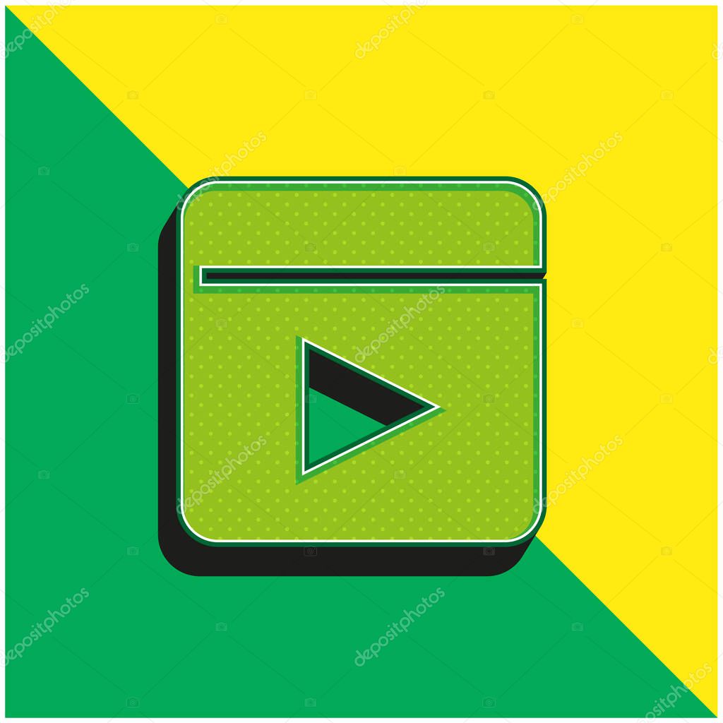 Animation Green and yellow modern 3d vector icon logo