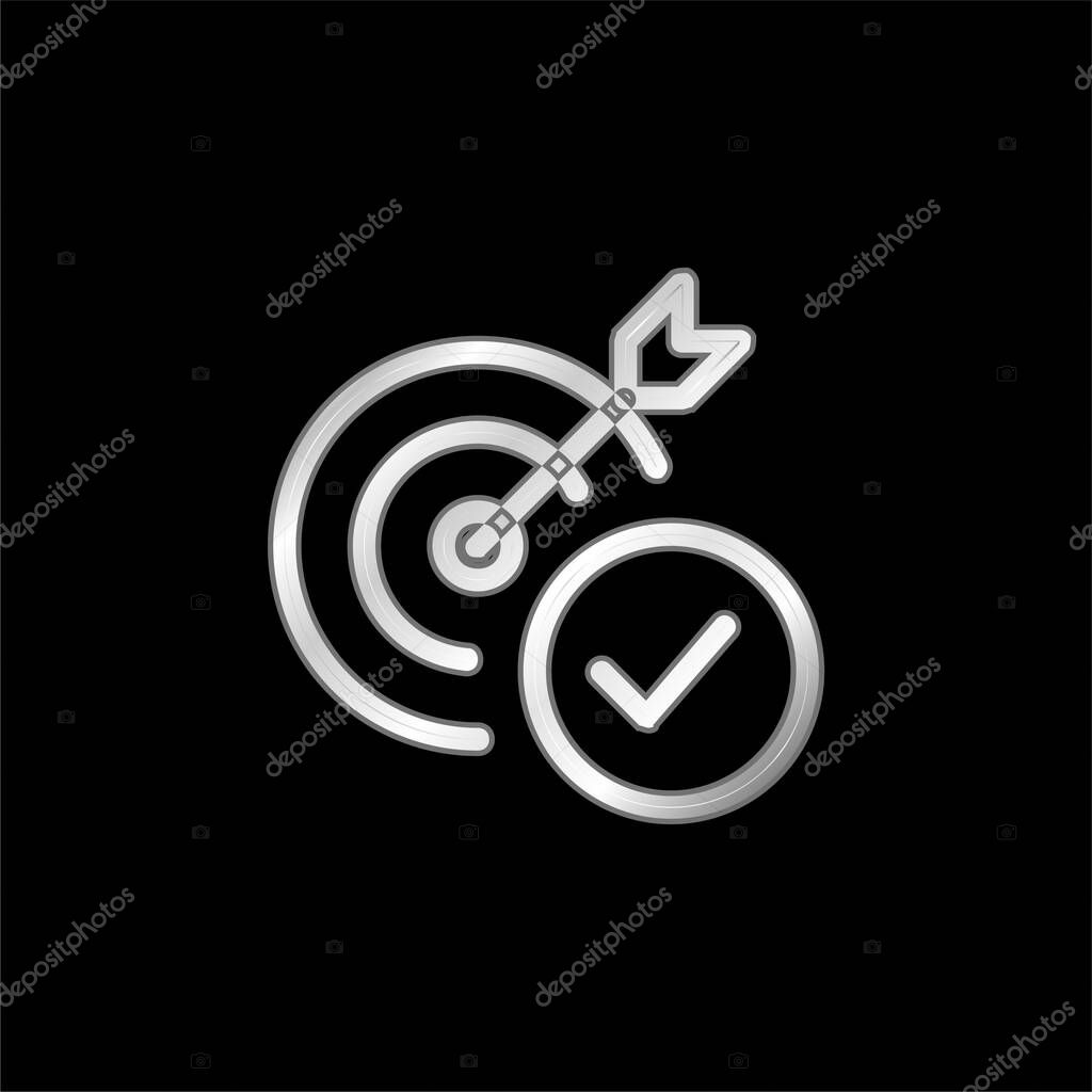 Aim silver plated metallic icon