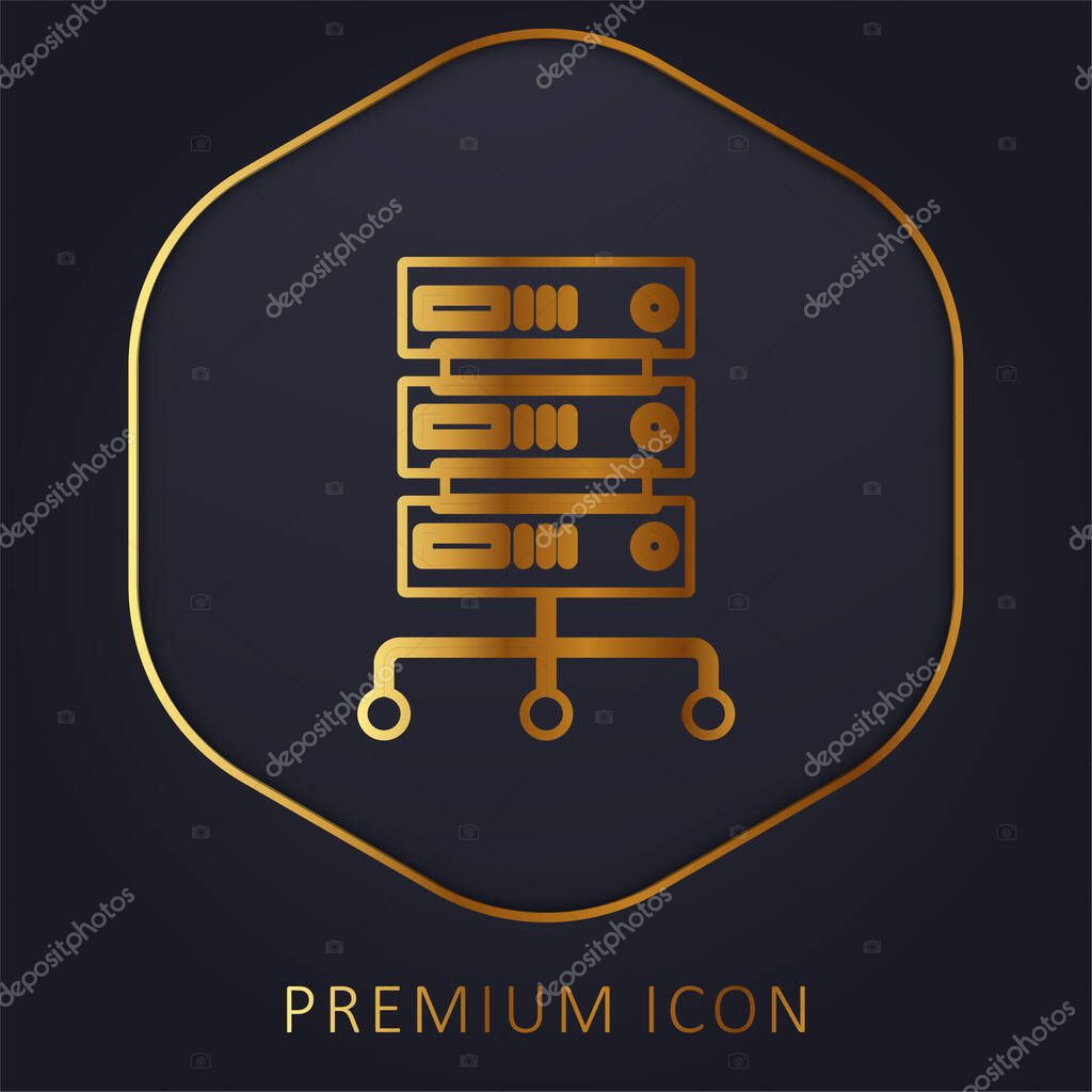 Big Data golden line premium logo or icon