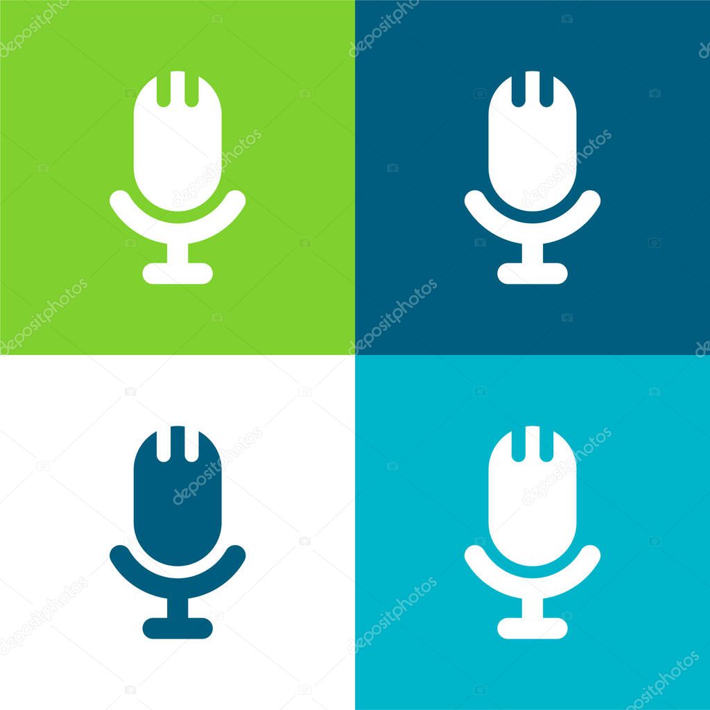 Big Microphone Flat four color minimal icon set