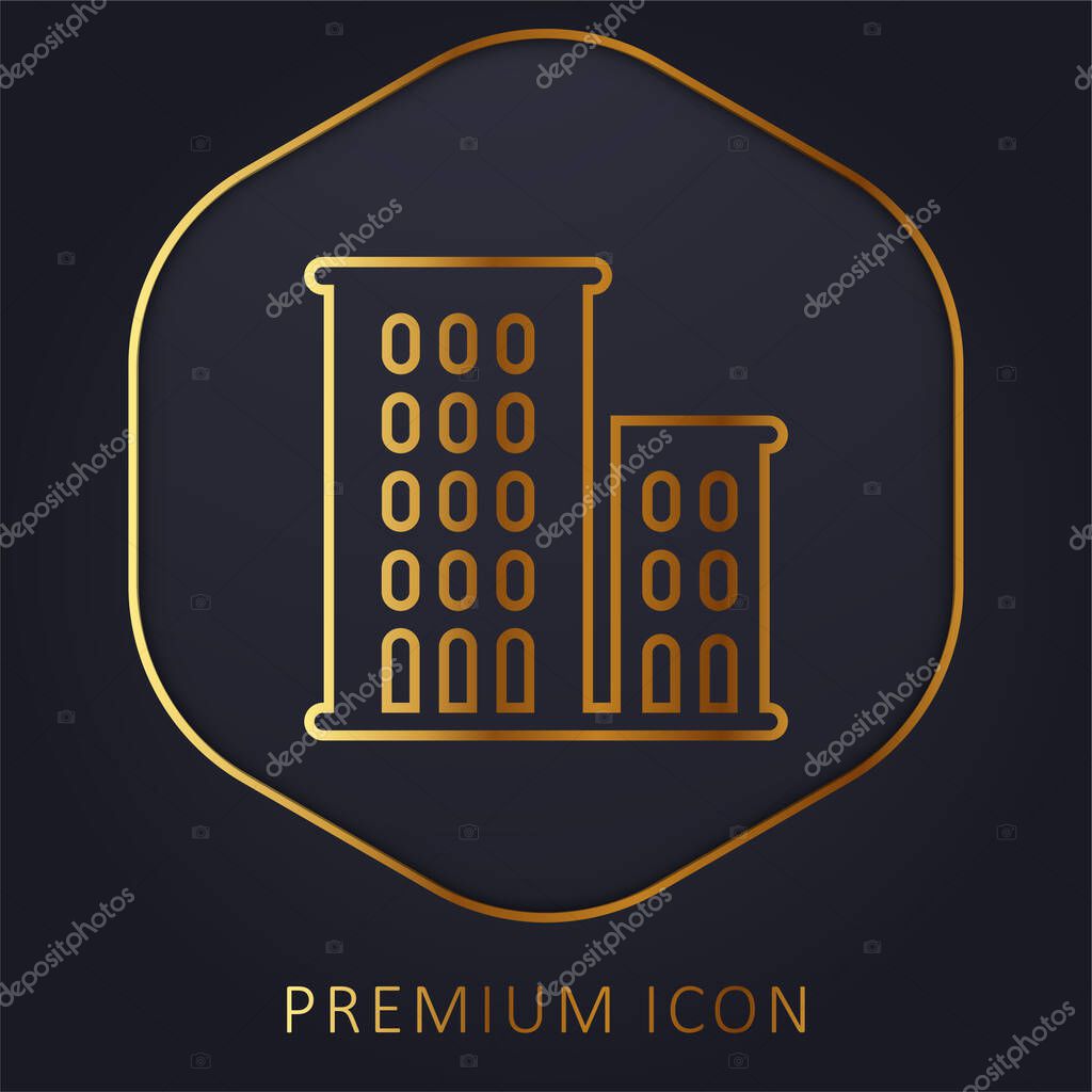 Apartments golden line premium logo or icon