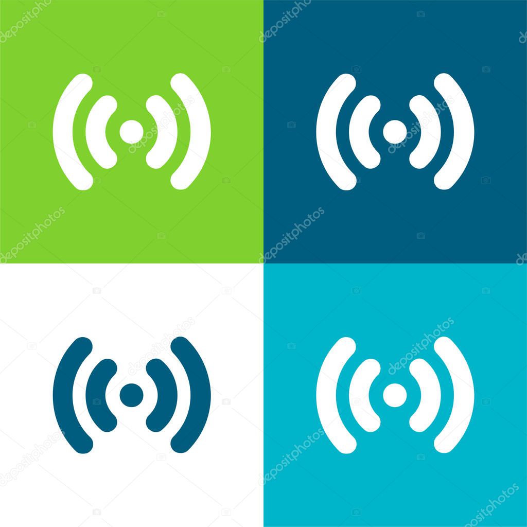 Antenna Signal Flat four color minimal icon set