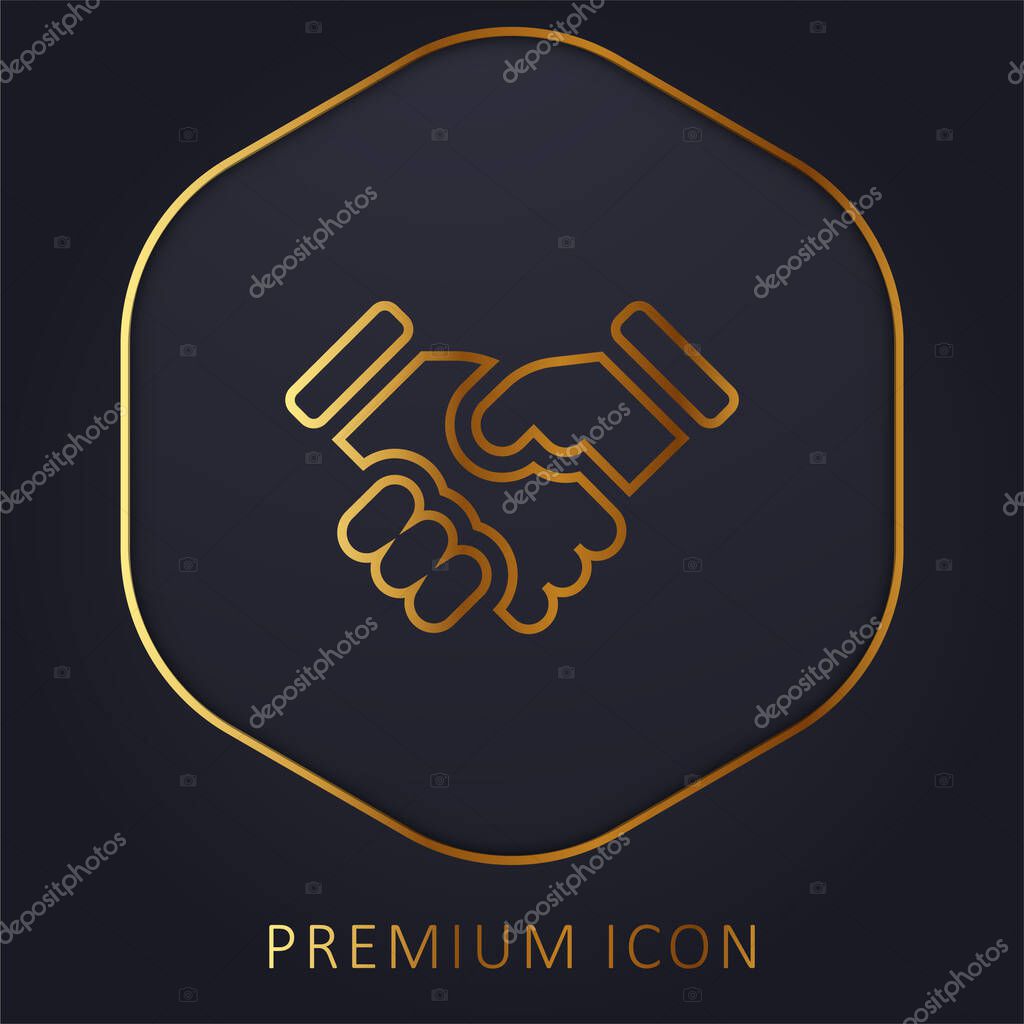 Agreement golden line premium logo or icon