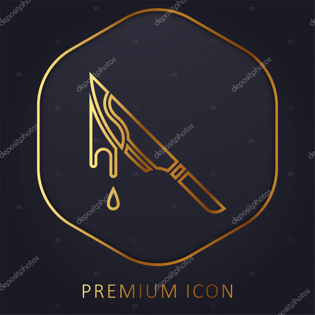 Bloody golden line premium logo or icon