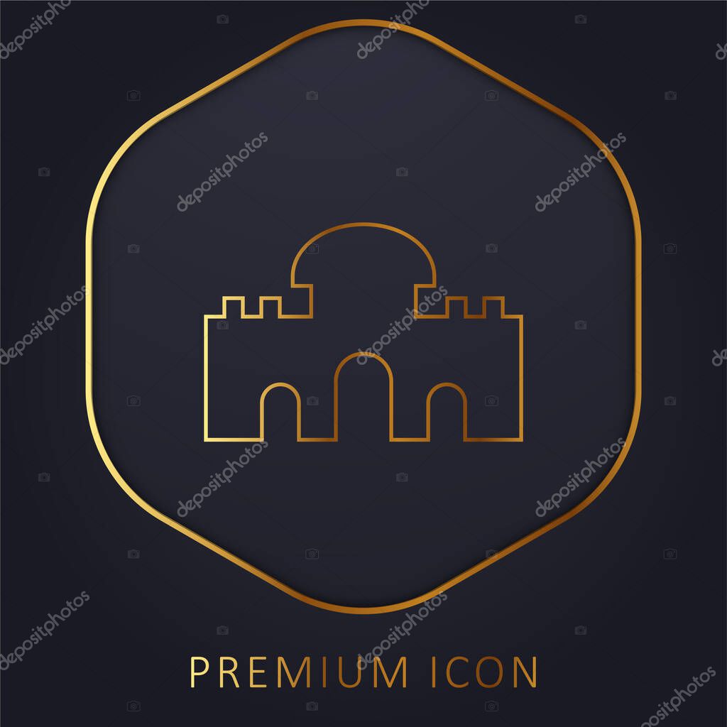 Alcala Gate golden line premium logo or icon