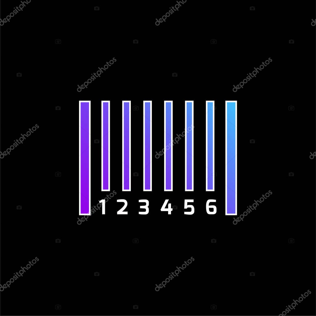 Barcode blue gradient vector icon