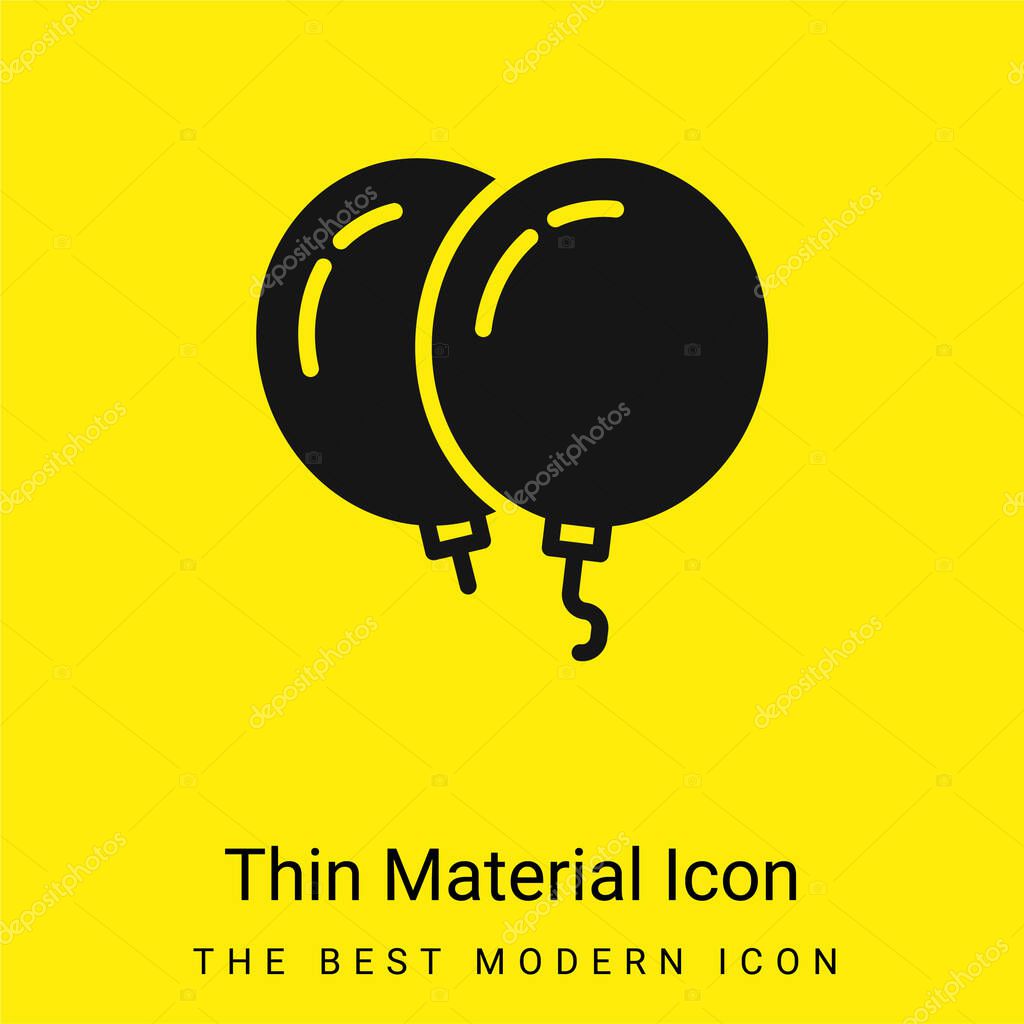 Balloons minimal bright yellow material icon