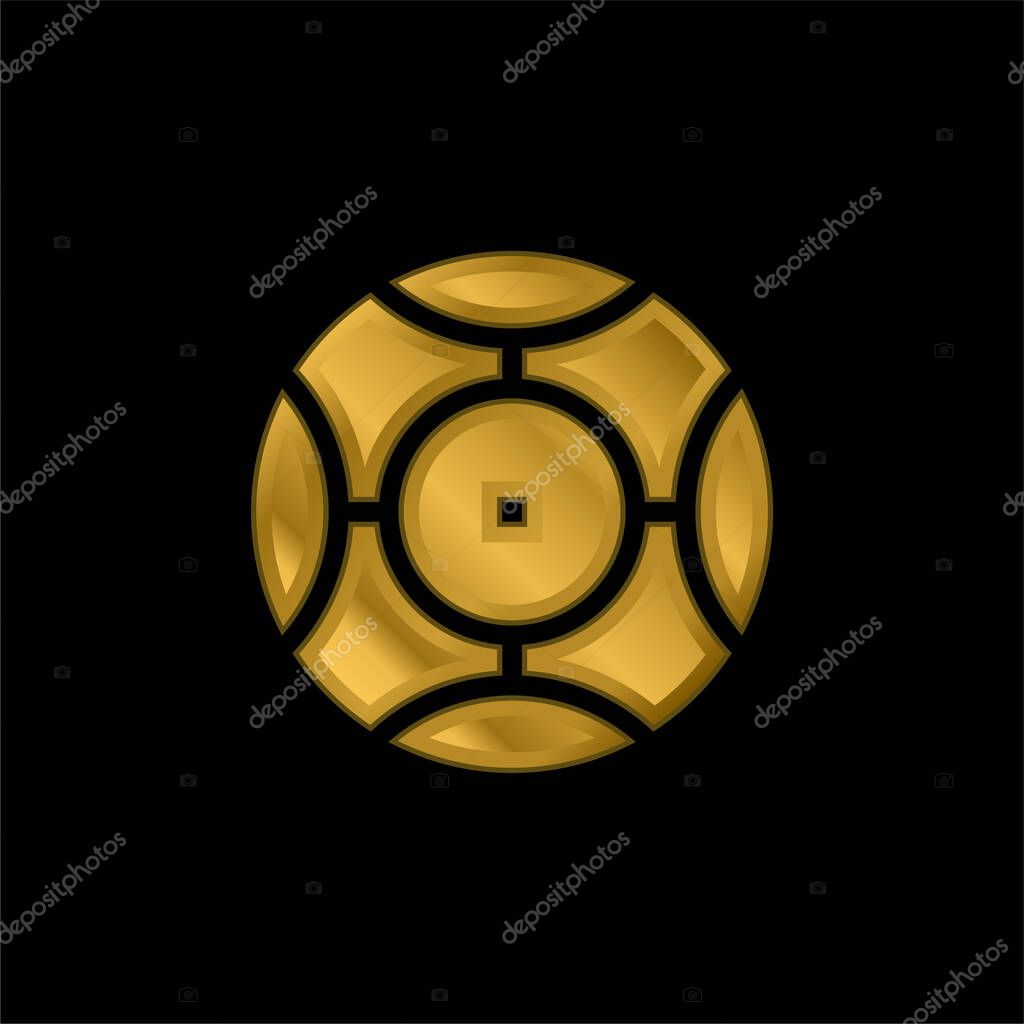Ball gold plated metalic icon or logo vector