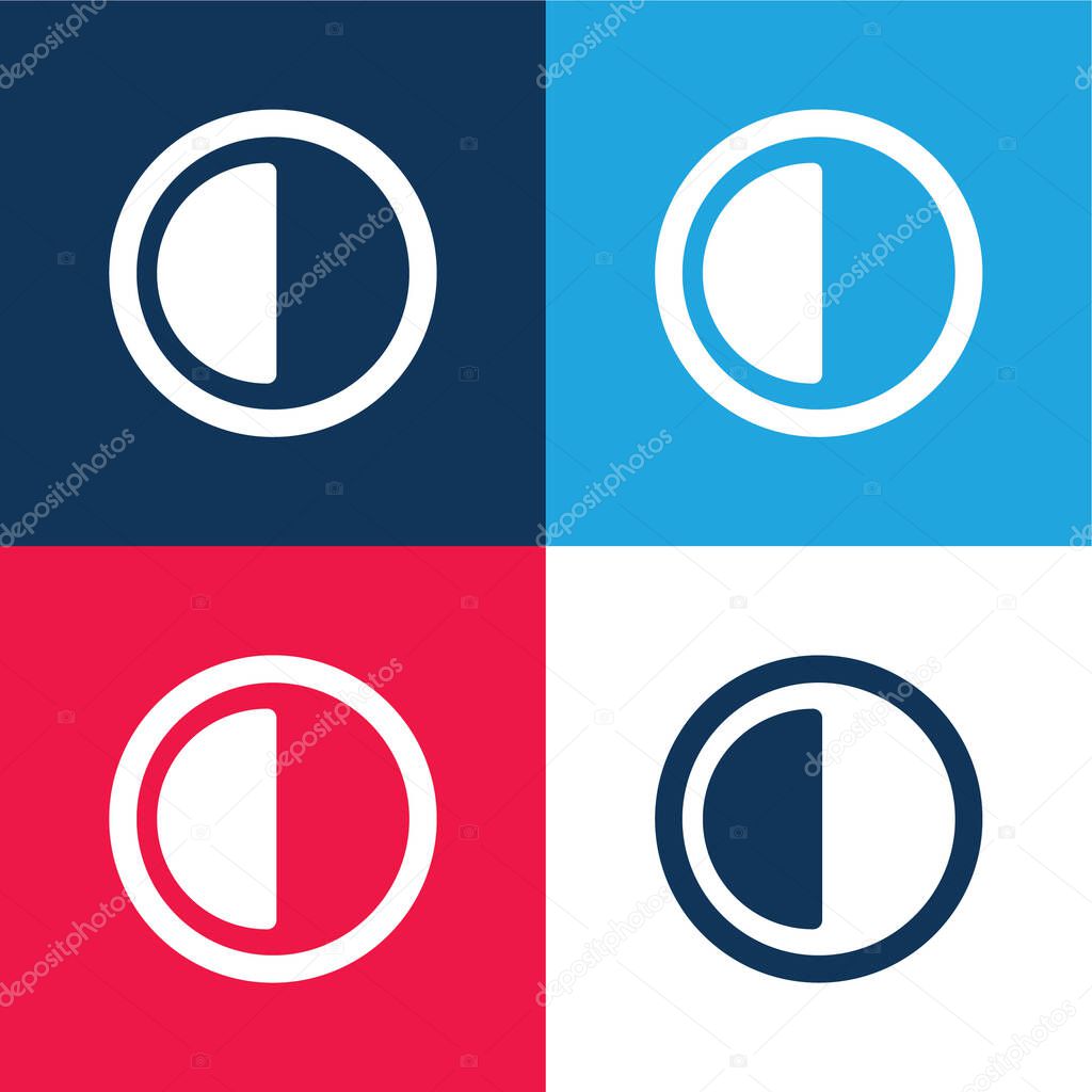 30 Minutes blue and red four color minimal icon set
