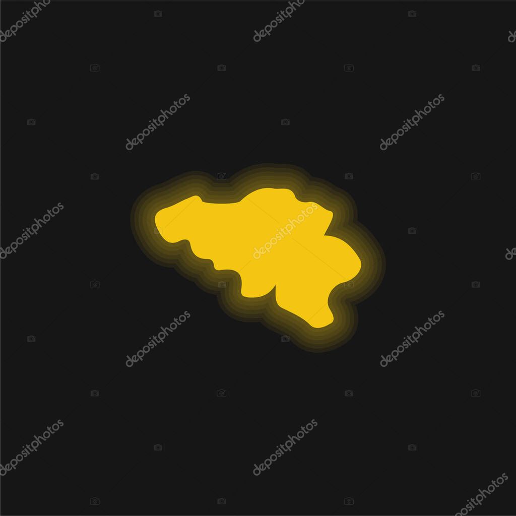 Belgium yellow glowing neon icon