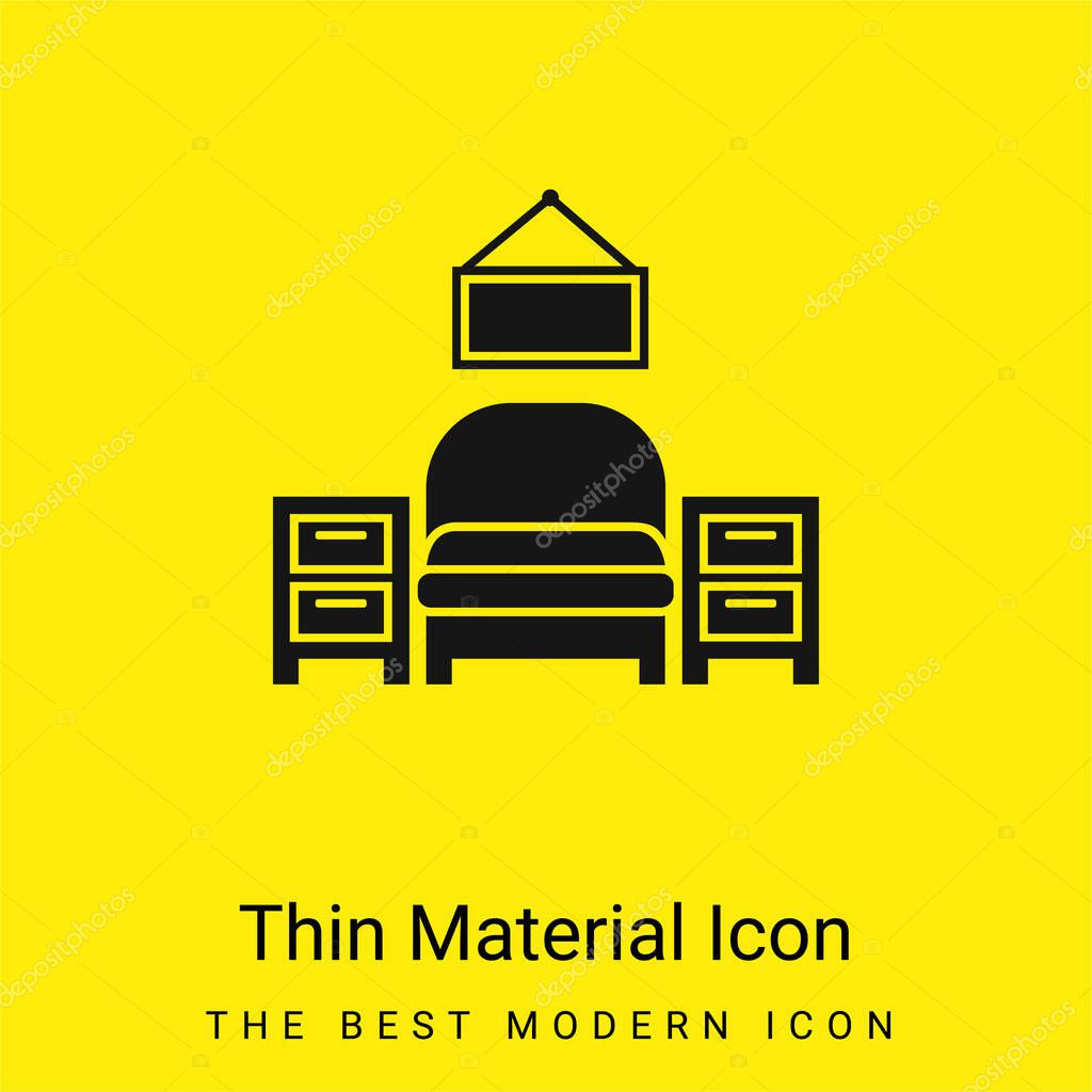 Bedroom Furniture Equipment minimal bright yellow material icon