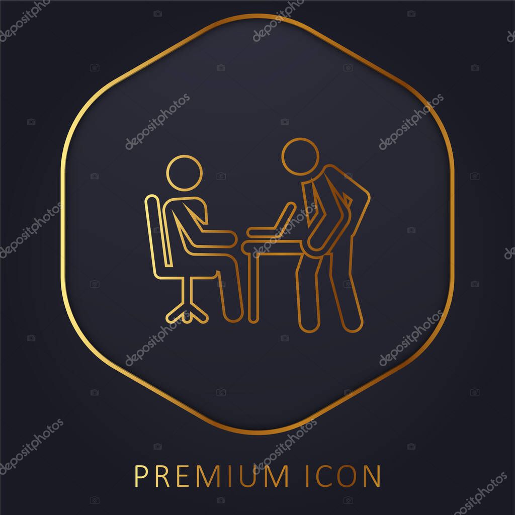 Anger golden line premium logo or icon
