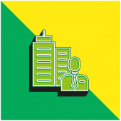 Boss Zöld és sárga modern 3D vektor ikon logó