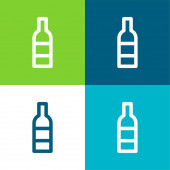 Flaschenflasche vier Farben minimales Symbol-Set