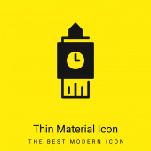 Big Ben minimale leuchtend gelbe Material-Ikone