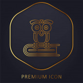 Buch goldene Linie Premium-Logo oder Symbol