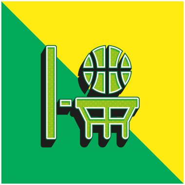 Basketbol Yeşil ve Sarı modern 3D vektör simgesi logosu